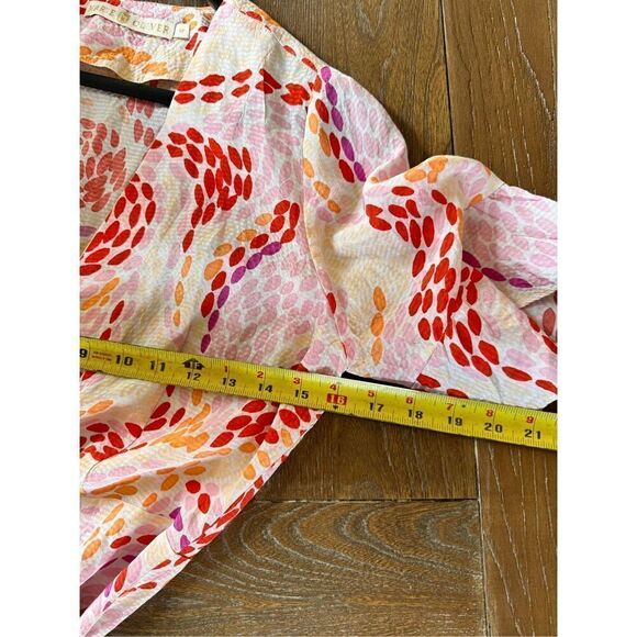 Marie Oliver Colorful Silk Ruffle Wrap Retta Dress Size XSmall - Picture 9 of 10